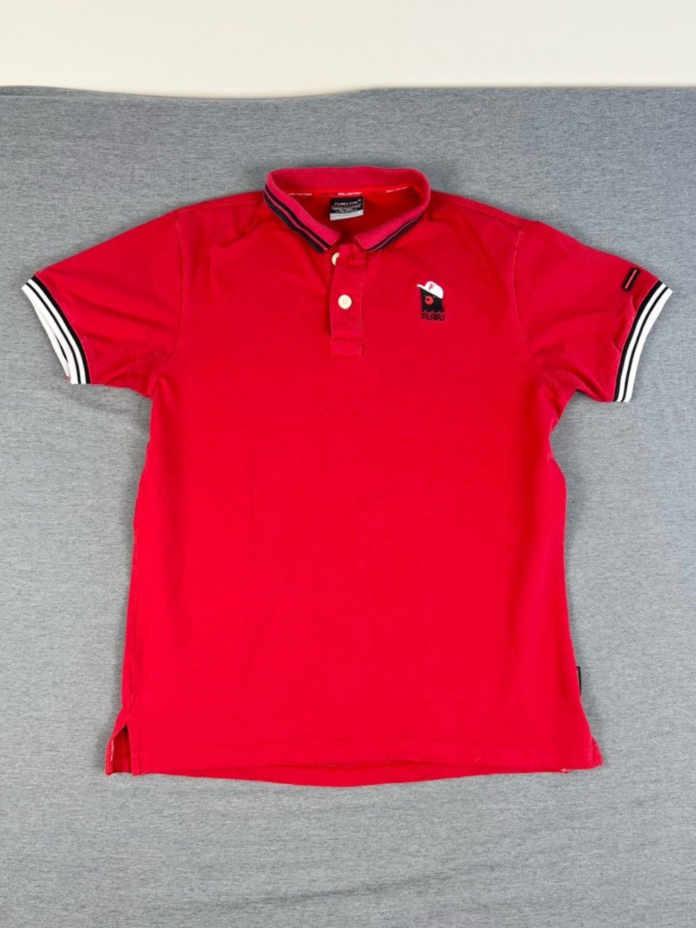 Vintage FUBU Red Polo Shirt with Contrast Trim